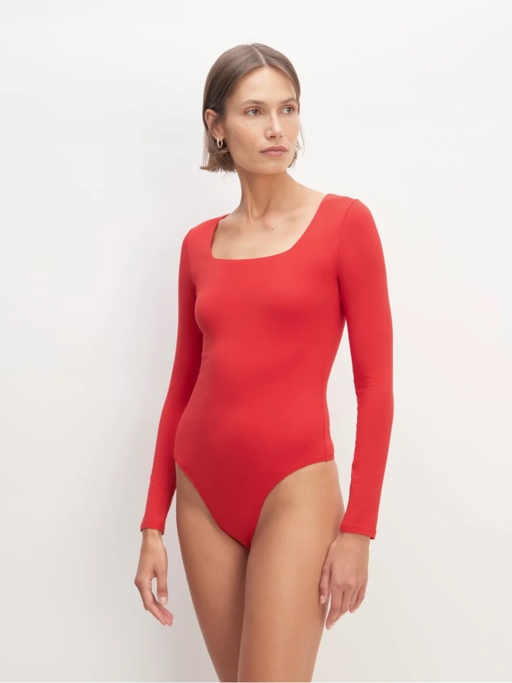 Everlane Supima Long Sleeve Square Neck Bodysuit